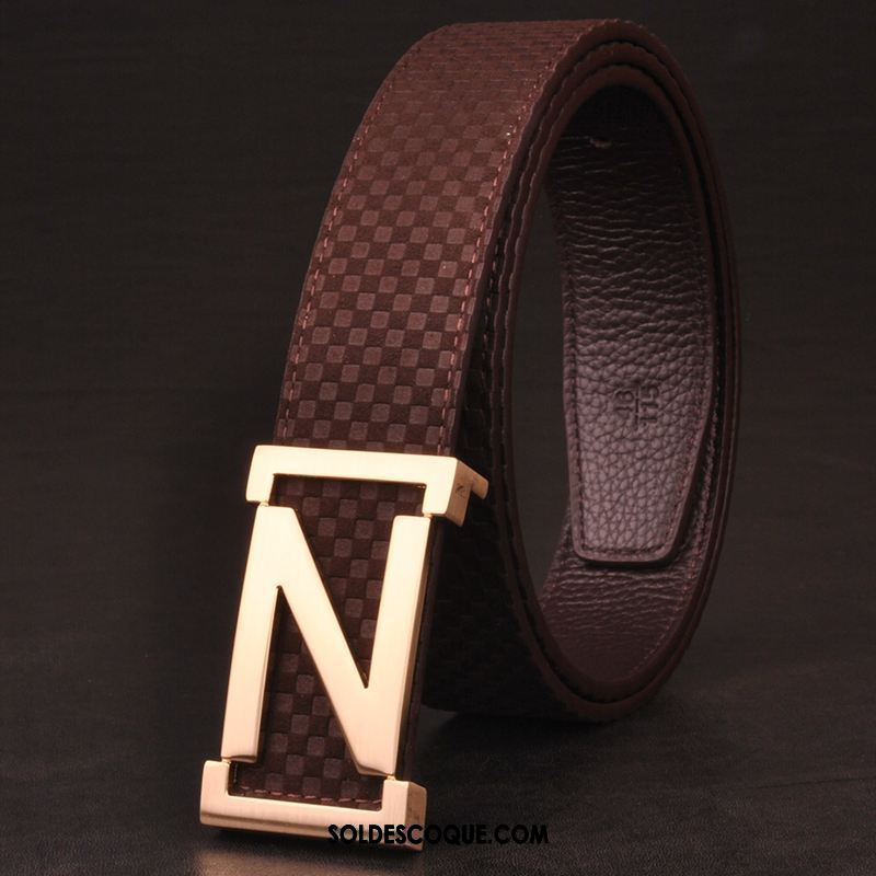 Ceinture Homme Tendance Cuir Véritable Cuir De Vache Entreprise Jeunesse Soldes