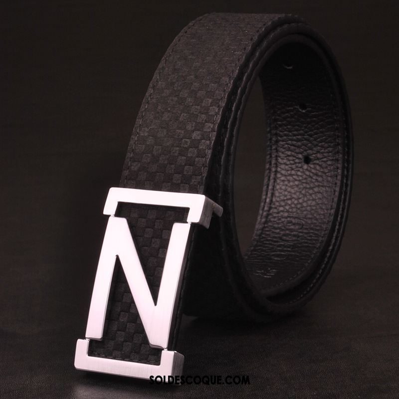 Ceinture Homme Tendance Cuir Véritable Cuir De Vache Entreprise Jeunesse Soldes