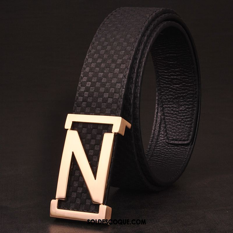 Ceinture Homme Tendance Cuir Véritable Cuir De Vache Entreprise Jeunesse Soldes