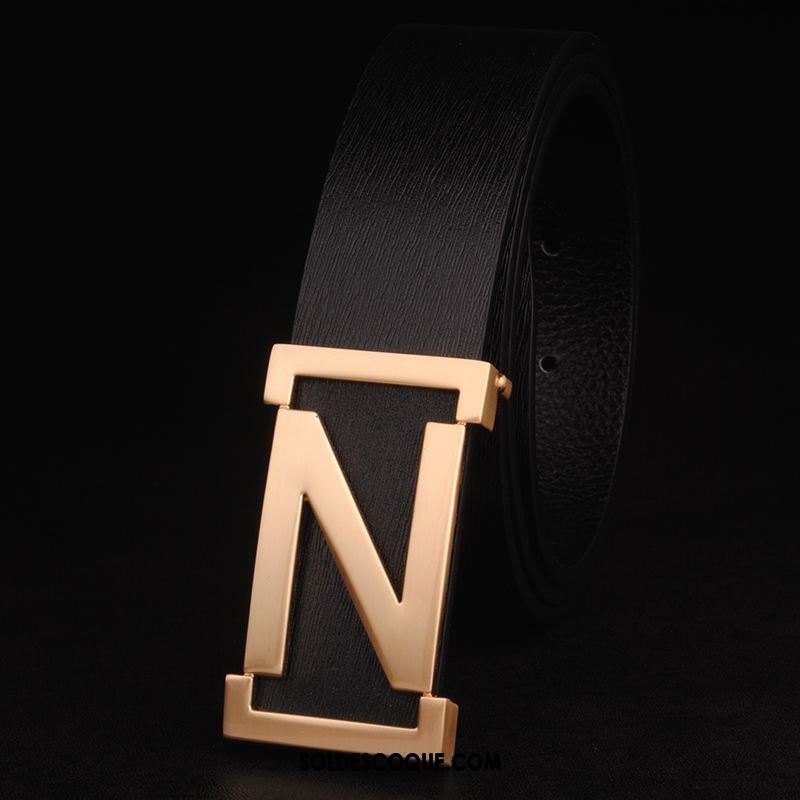 Ceinture Homme Tendance Cuir Véritable Cuir De Vache Entreprise Jeunesse Soldes