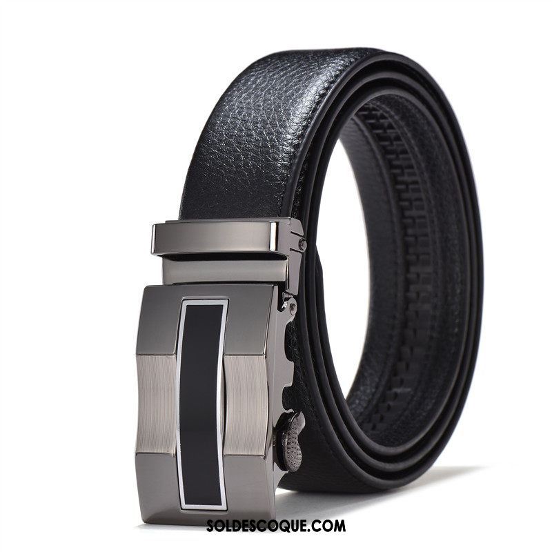 Ceinture Homme Vêtements De Cérémonie Cuir De Vache All-match Noir Loisir Soldes