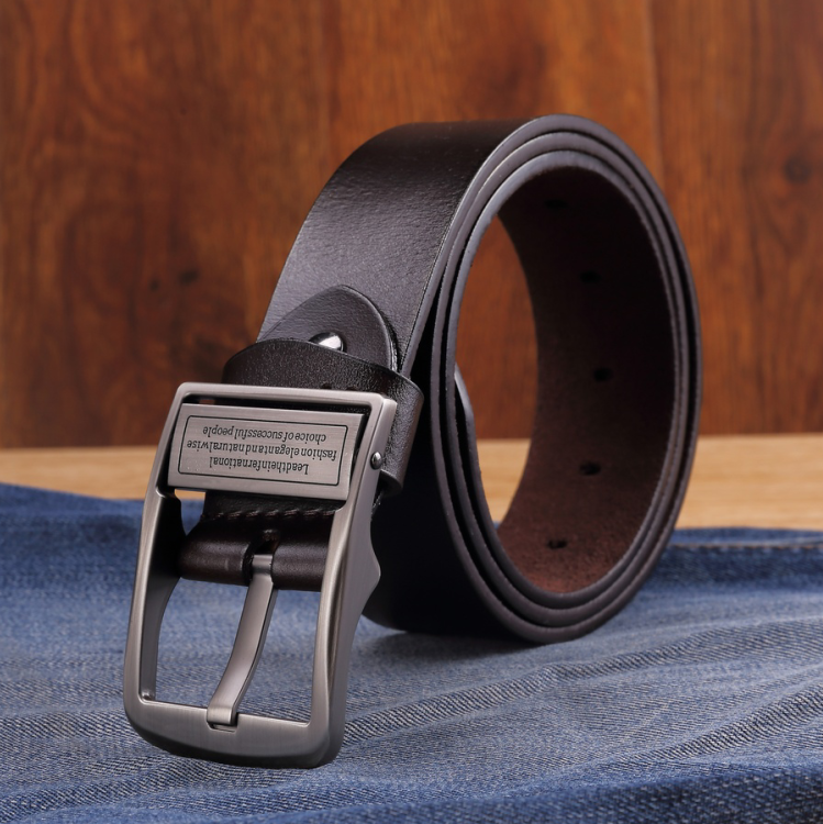 Ceinture Homme Âge Moyen Rétro Étudiant Cuir De Vache Loisir Soldes