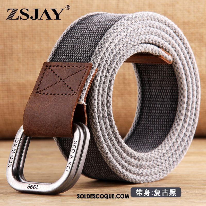 Ceinture Homme Étudiant Tendance Gris Cuir Véritable Jeans Pas Cher