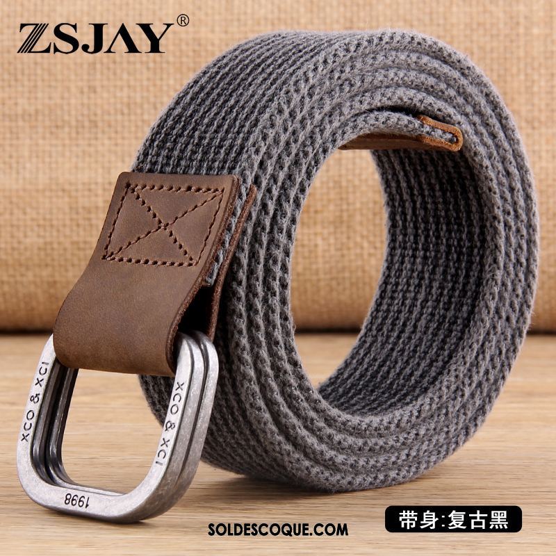 Ceinture Homme Étudiant Tendance Gris Cuir Véritable Jeans Pas Cher