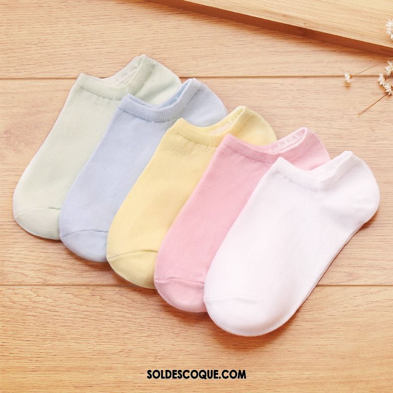 Chaussette Femme Anti-odeur Chaussettes En Coton Multicolore Respirant Court Pas Cher