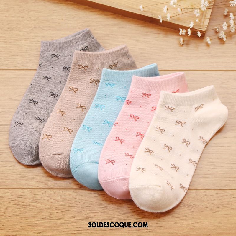 Chaussette Femme Anti-odeur Chaussettes En Coton Multicolore Respirant Court Pas Cher