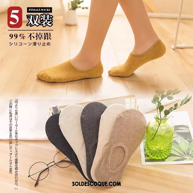 Chaussette Femme Antidérapant Charmant Faible Vert Chaussette Basse Coupée Pas Cher