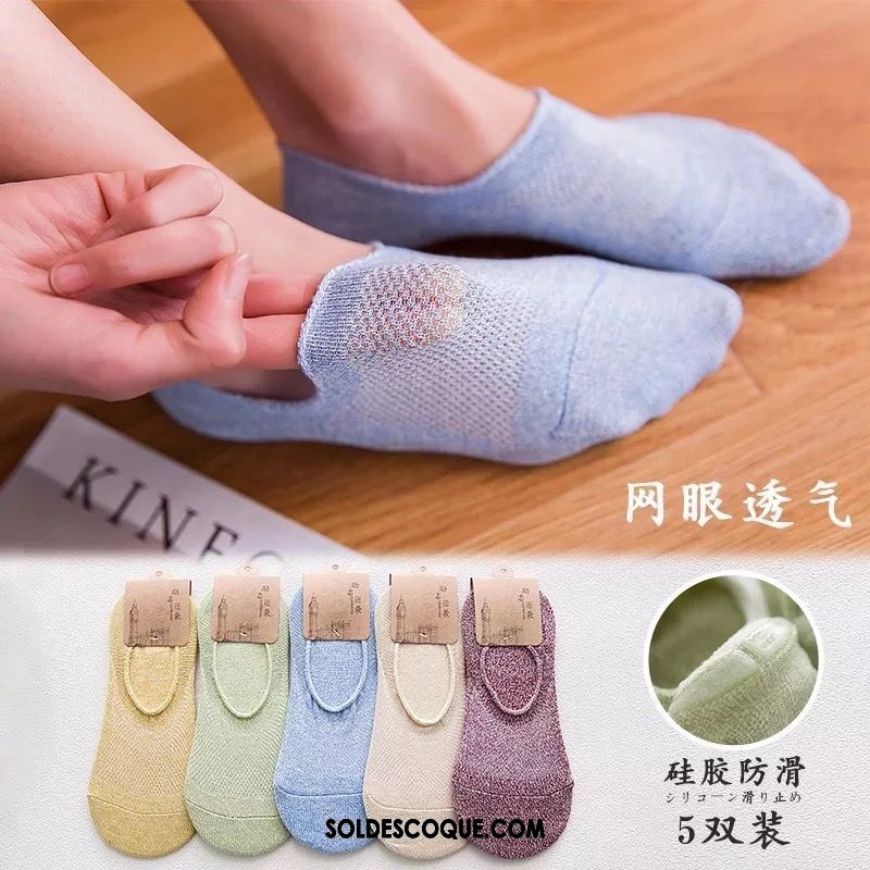 Chaussette Femme Antidérapant Charmant Faible Vert Chaussette Basse Coupée Pas Cher