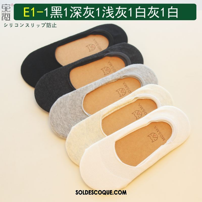 Chaussette Femme Antidérapant Silicone Faible Pure Couleur Coton En Vente