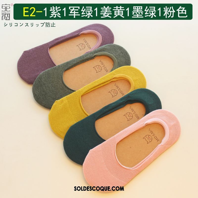 Chaussette Femme Antidérapant Silicone Faible Pure Couleur Coton En Vente