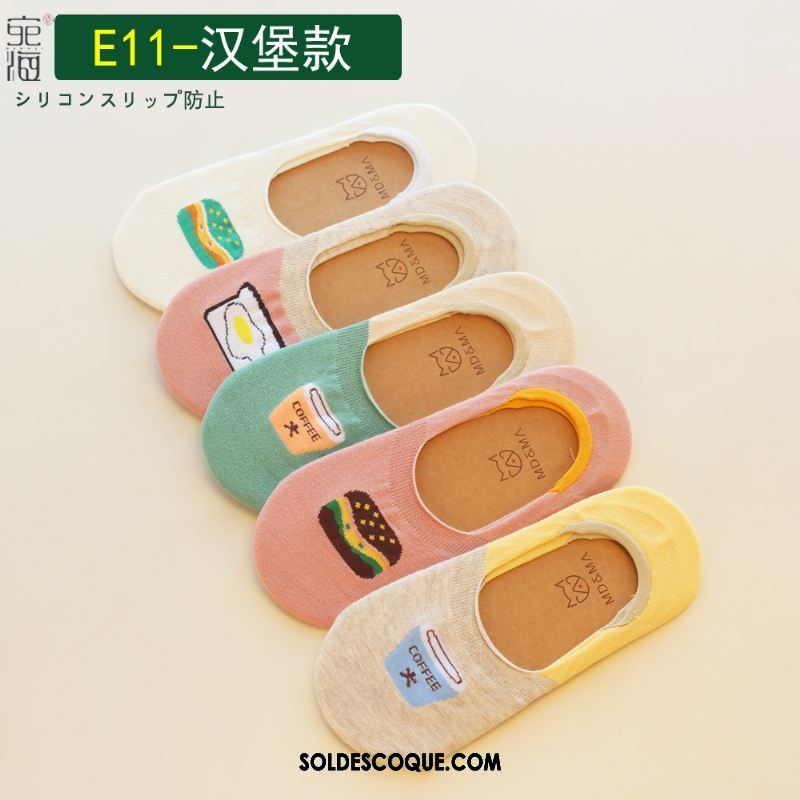 Chaussette Femme Antidérapant Silicone Faible Pure Couleur Coton En Vente