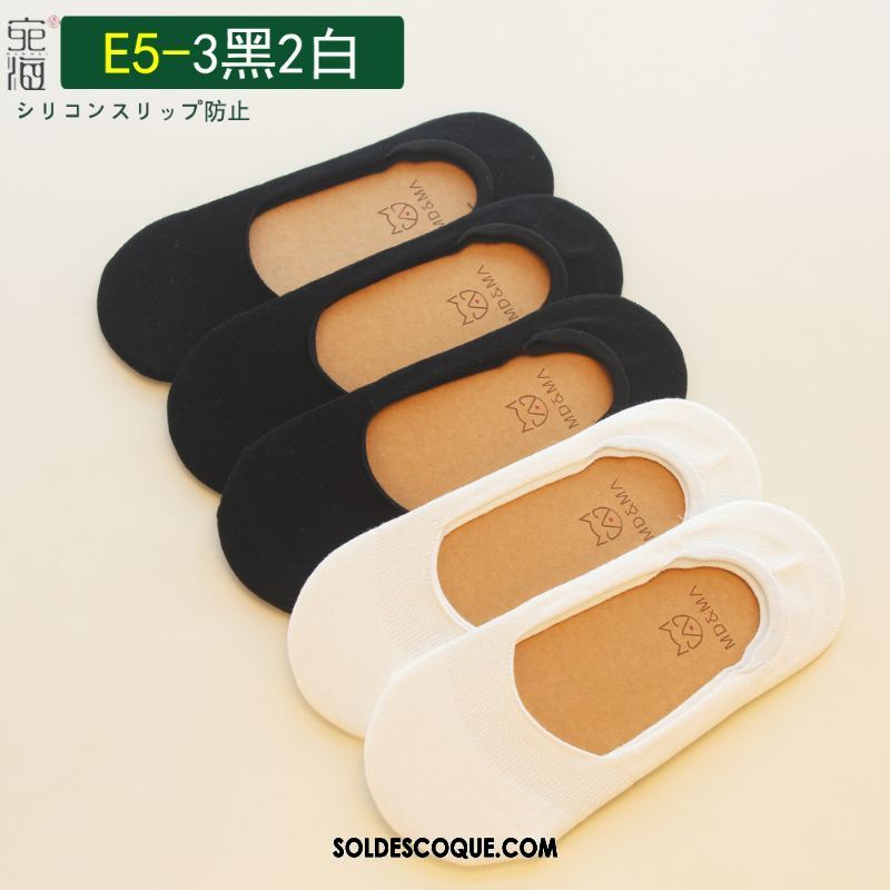 Chaussette Femme Antidérapant Silicone Faible Pure Couleur Coton En Vente