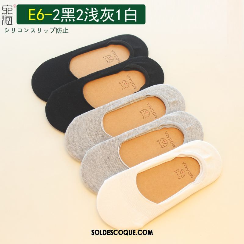 Chaussette Femme Antidérapant Silicone Faible Pure Couleur Coton En Vente