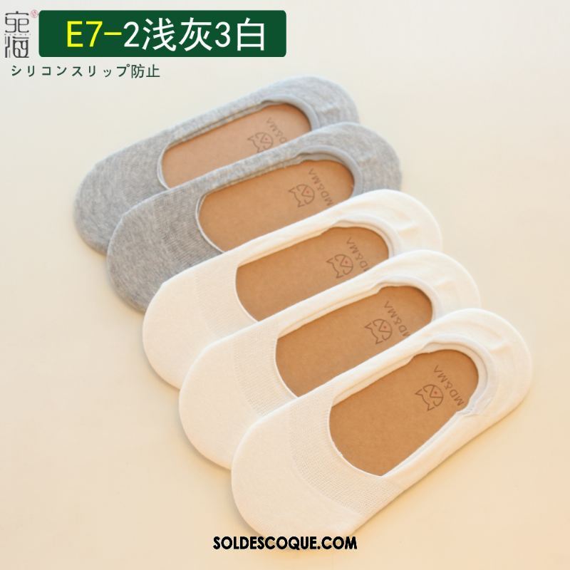 Chaussette Femme Antidérapant Silicone Faible Pure Couleur Coton En Vente