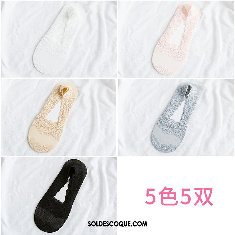 Chaussette Femme Blanc Été Invisible Bouche Peu Profonde Chaussette Courte En Vente