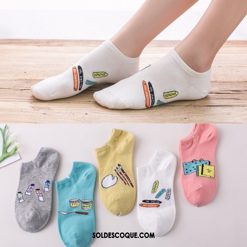 Chaussette Femme Bouche Peu Profonde Section Mince Été Charmant Coton En Ligne