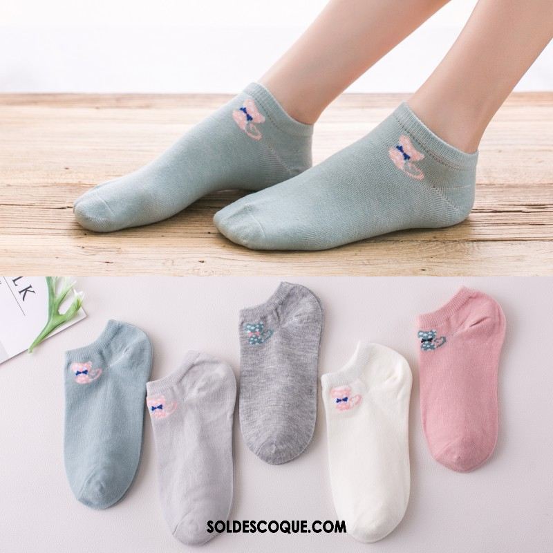 Chaussette Femme Bouche Peu Profonde Section Mince Été Charmant Coton En Ligne