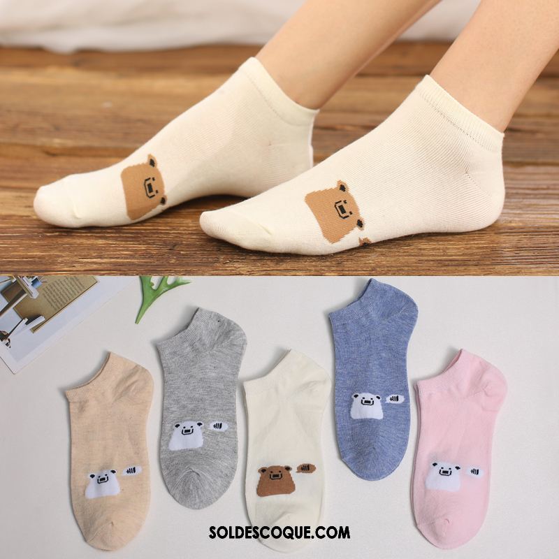 Chaussette Femme Bouche Peu Profonde Section Mince Été Charmant Coton En Ligne