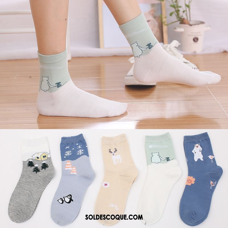 Chaussette Femme Bouche Peu Profonde Section Mince Été Charmant Coton En Ligne