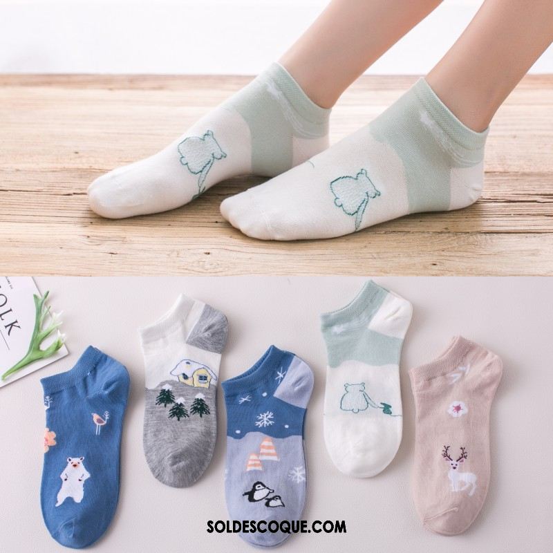 Chaussette Femme Bouche Peu Profonde Section Mince Été Charmant Coton En Ligne