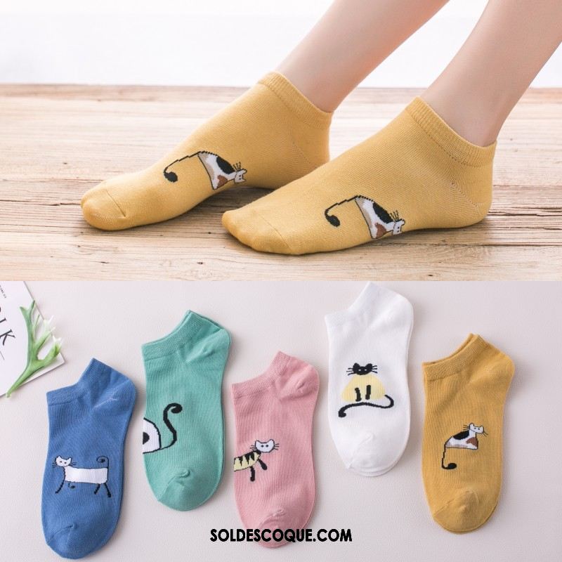 Chaussette Femme Bouche Peu Profonde Section Mince Été Charmant Coton En Ligne