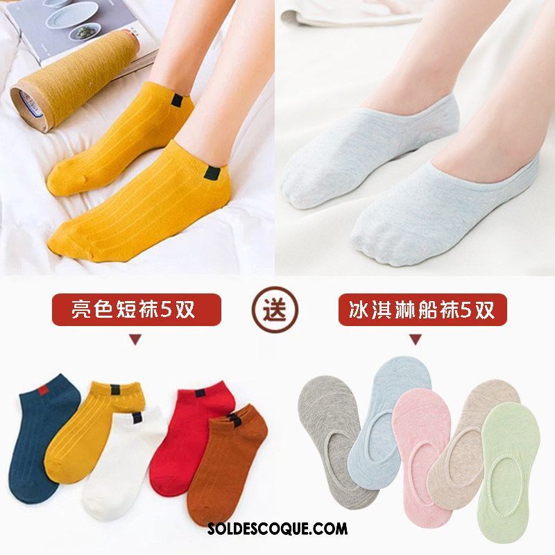 Chaussette Femme Chaussette Basse Coupée Antidérapant Silicone Chaussette Courte Vent De L'université Soldes