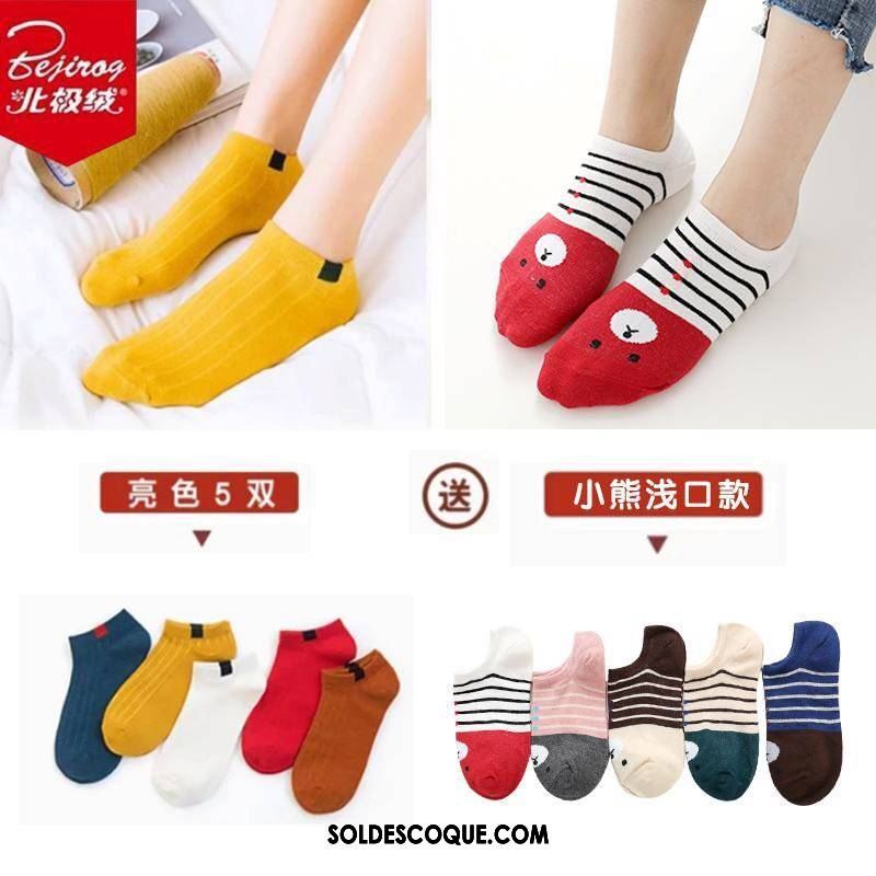 Chaussette Femme Chaussette Basse Coupée Antidérapant Silicone Chaussette Courte Vent De L'université Soldes