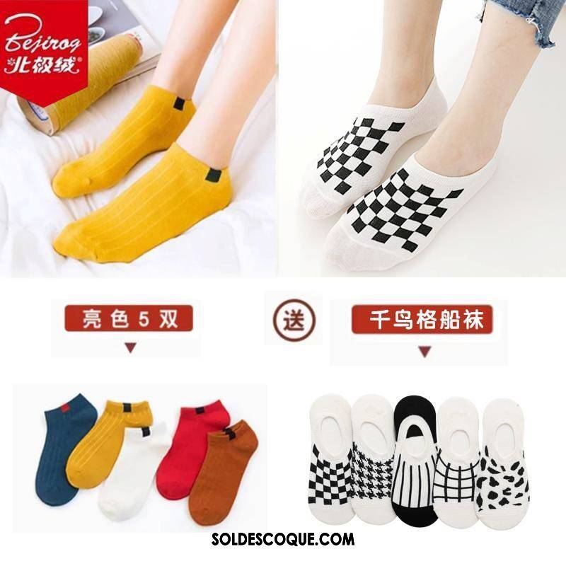 Chaussette Femme Chaussette Basse Coupée Antidérapant Silicone Chaussette Courte Vent De L'université Soldes