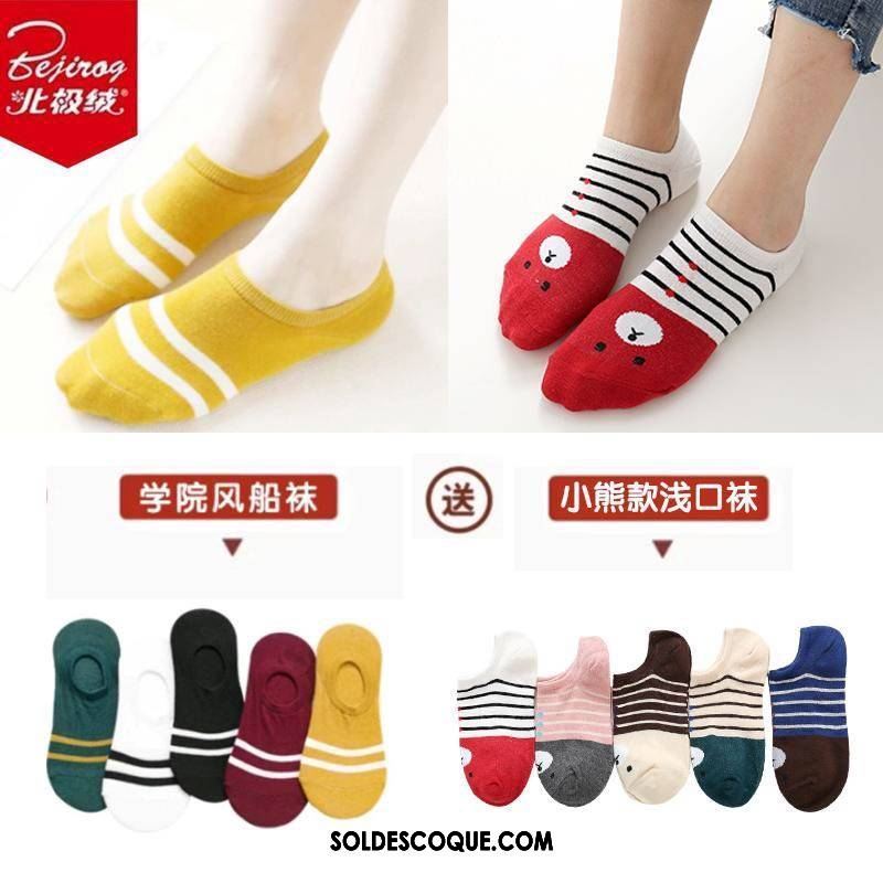 Chaussette Femme Chaussette Basse Coupée Antidérapant Silicone Chaussette Courte Vent De L'université Soldes