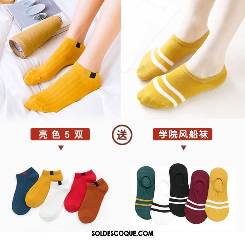 Chaussette Femme Chaussette Basse Coupée Antidérapant Silicone Chaussette Courte Vent De L'université Soldes