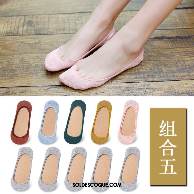 Chaussette Femme Chaussette Basse Coupée Été Silicone Chaussette Courte Invisible Pas Cher