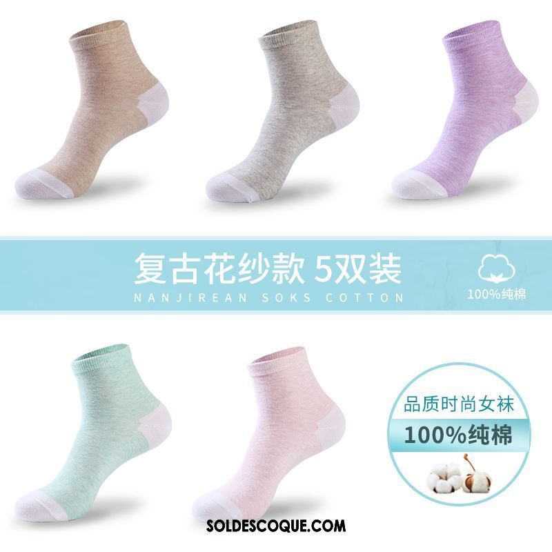 Chaussette Femme Chaussettes En Coton Gris Chaussette Basse Coupée Chaussette Courte Tendance France