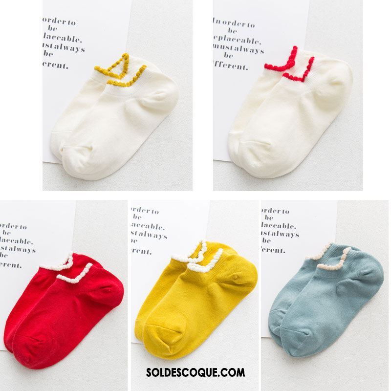 Chaussette Femme Coton Charmant Invisible Bouche Peu Profonde Multicolore En Vente