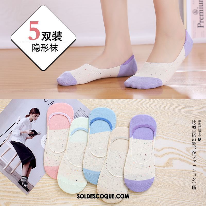 Chaussette Femme Faible Antidérapant Coton Invisible Bouche Peu Profonde Soldes