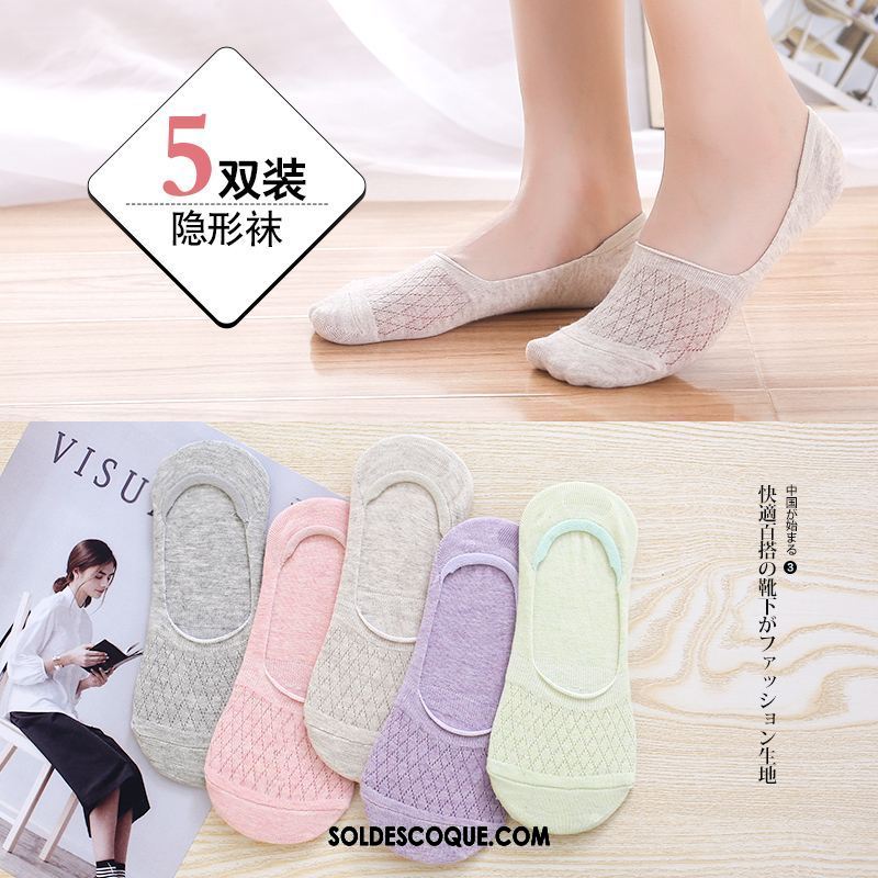 Chaussette Femme Faible Antidérapant Coton Invisible Bouche Peu Profonde Soldes