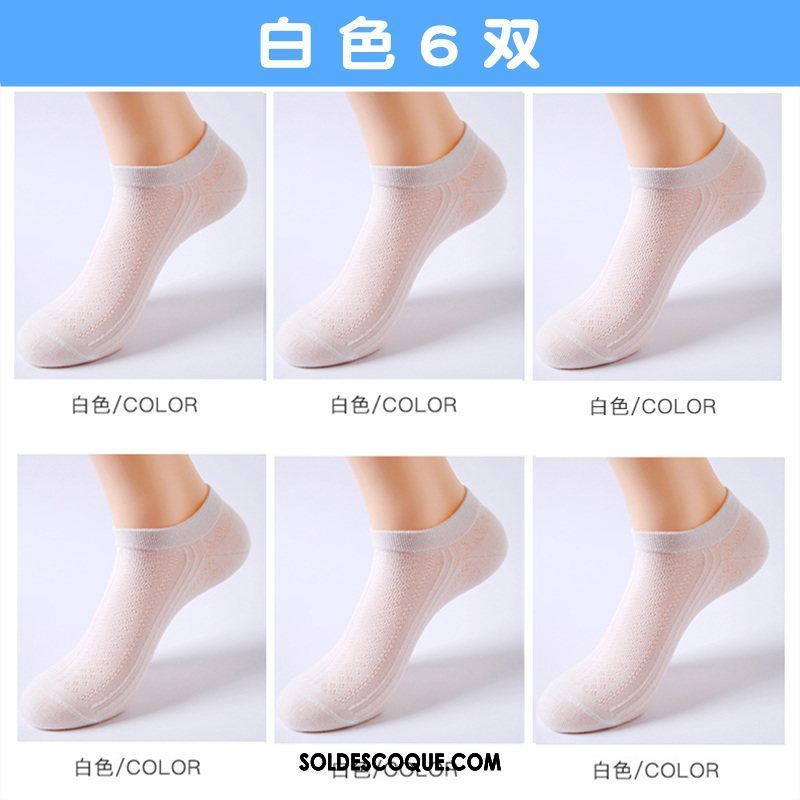 Chaussette Femme Gaze Pure Couleur Chaussettes En Coton Été Bouche Peu Profonde En Ligne