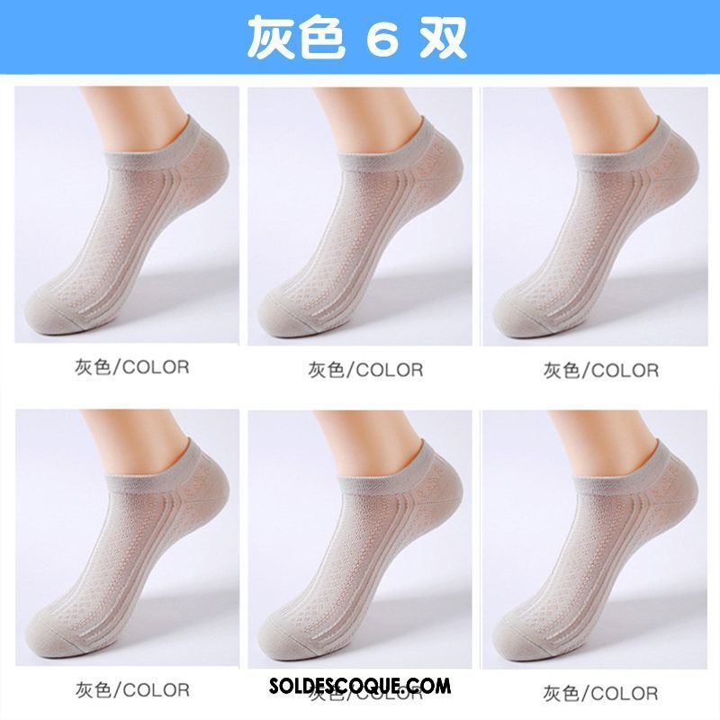 Chaussette Femme Gaze Pure Couleur Chaussettes En Coton Été Bouche Peu Profonde En Ligne