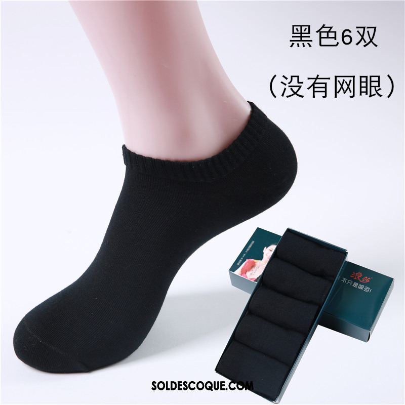 Chaussette Femme Gaze Pure Couleur Chaussettes En Coton Été Bouche Peu Profonde En Ligne