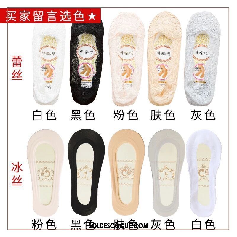 Chaussette Femme Invisible L'automne Section Mince Été Silicone En Vente