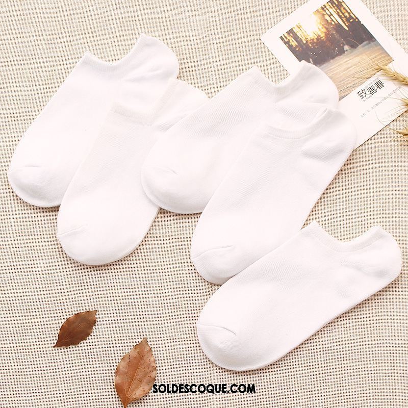 Chaussette Femme Multicolore Blanc Chaussette Basse Coupée Bouche Peu Profonde Blanc Pur Pas Cher