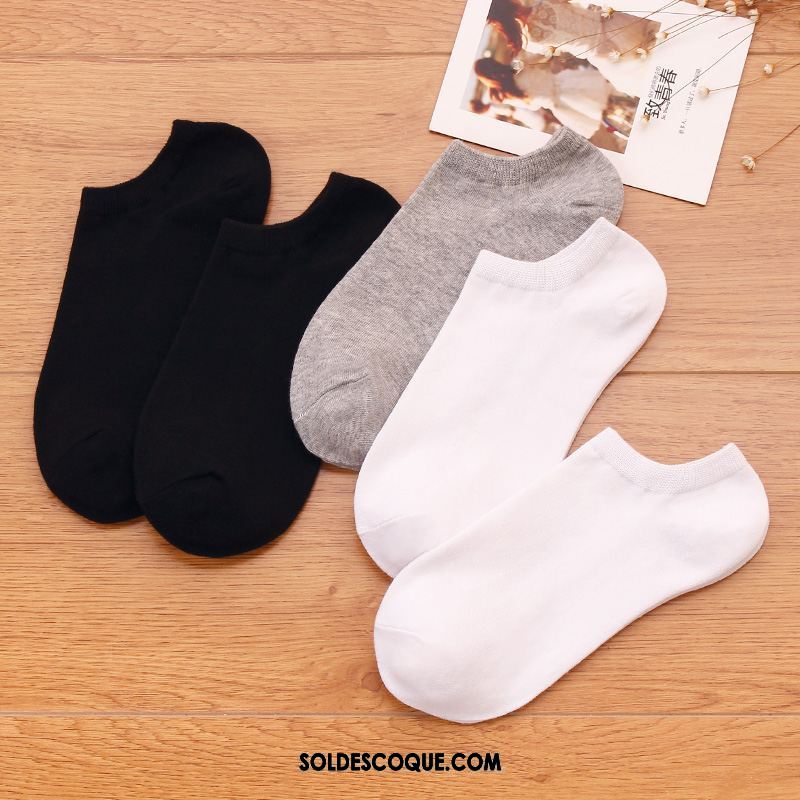 Chaussette Femme Multicolore Blanc Chaussette Basse Coupée Bouche Peu Profonde Blanc Pur Pas Cher