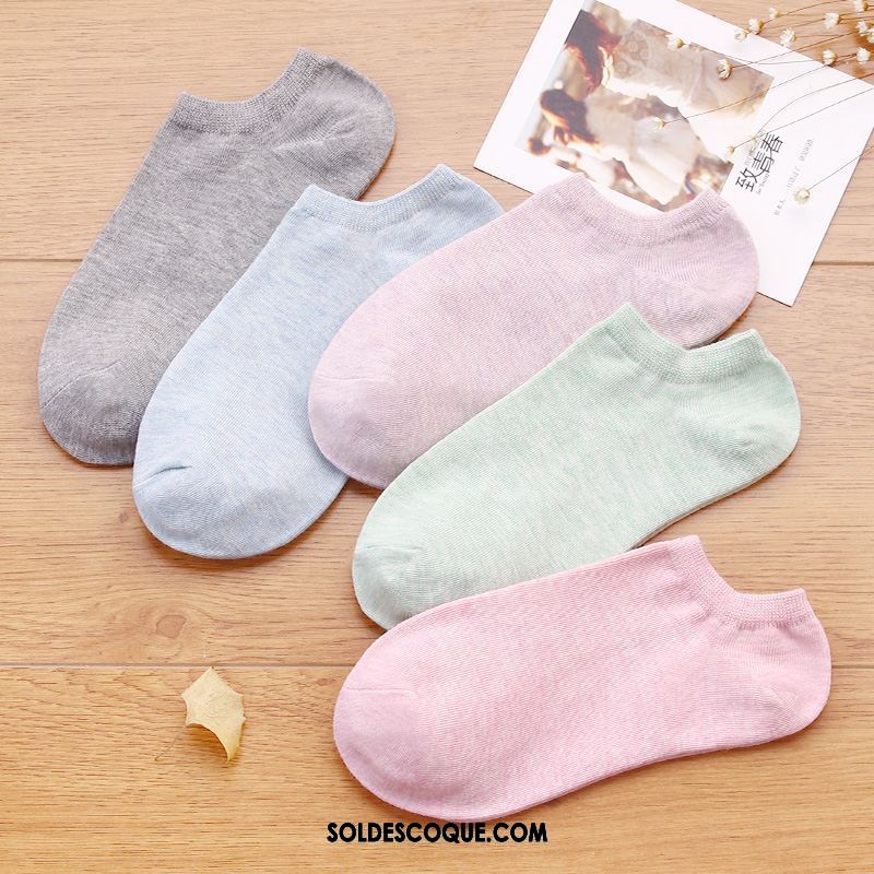 Chaussette Femme Multicolore Blanc Chaussette Basse Coupée Bouche Peu Profonde Blanc Pur Pas Cher