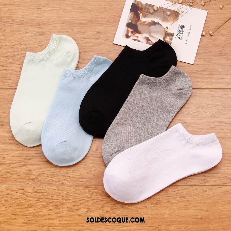 Chaussette Femme Multicolore Blanc Chaussette Basse Coupée Bouche Peu Profonde Blanc Pur Pas Cher