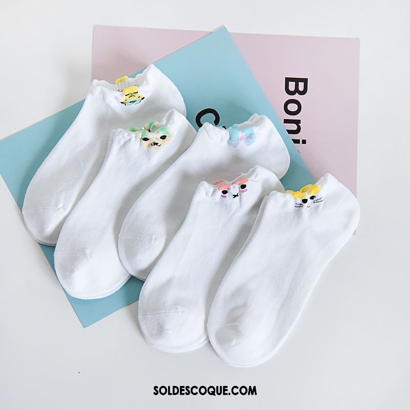 Chaussette Femme Multicolore Chaussette Basse Coupée Étudiant Charmant Blanc En Vente