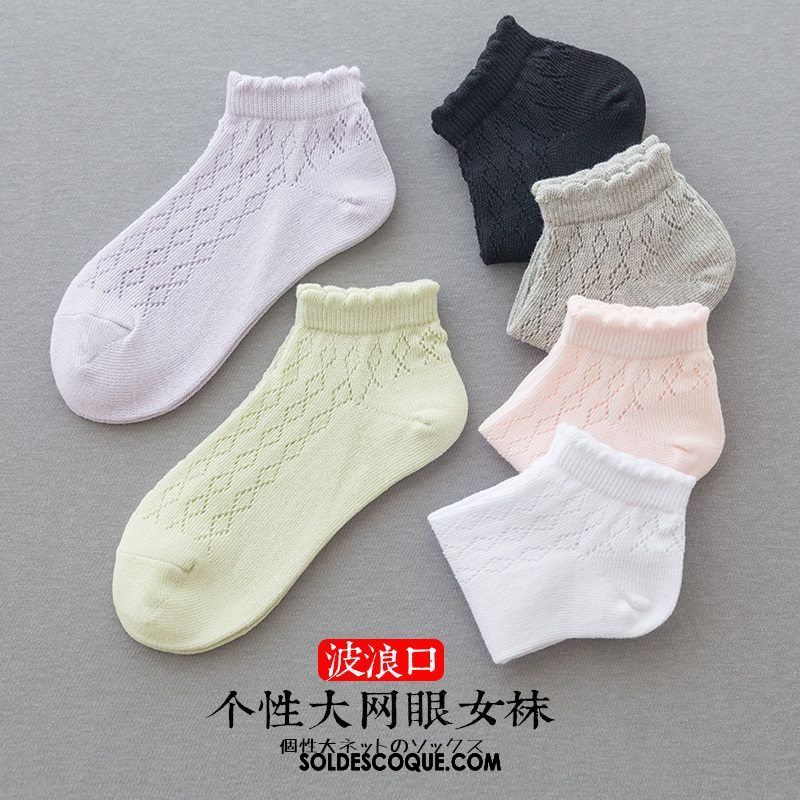 Chaussette Femme Section Mince Coton Été Réseau Faible Soldes