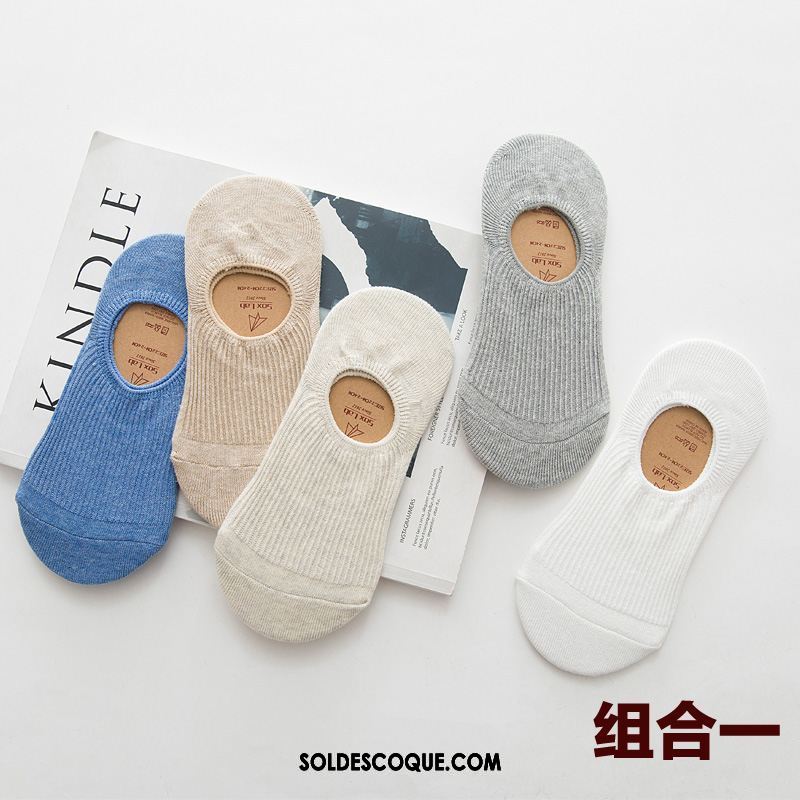 Chaussette Femme Section Mince Gris Antidérapant Été Bouche Peu Profonde Pas Cher