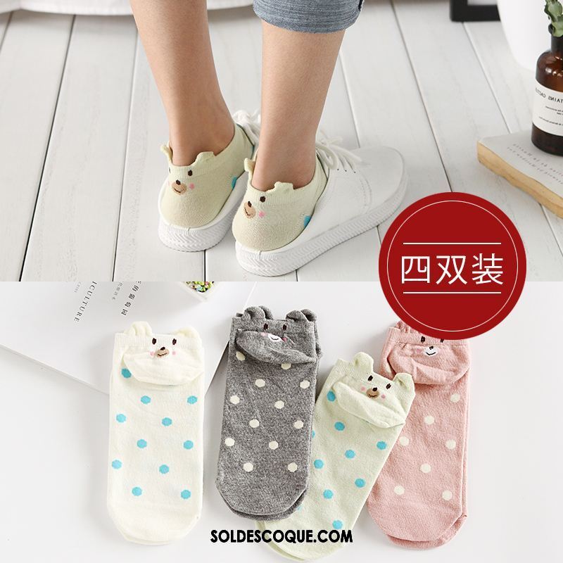 Chaussette Femme Tendance Charmant Chaussette Basse Coupée Bouche Peu Profonde Coton En Ligne