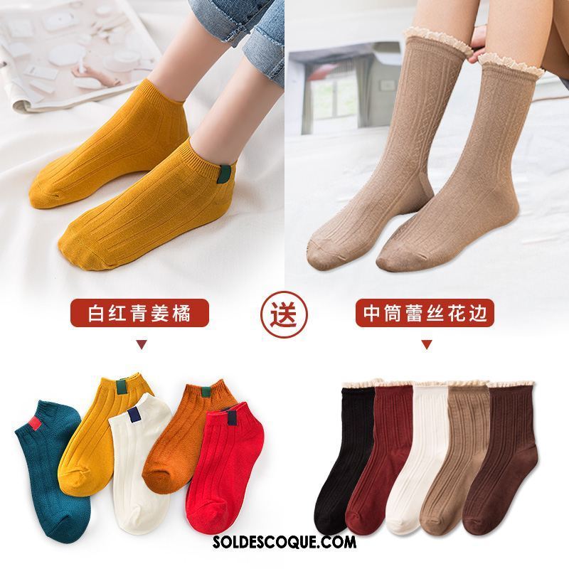 Chaussette Femme Vent De L'université Chaussette Basse Coupée Charmant Bouche Peu Profonde Coton Soldes