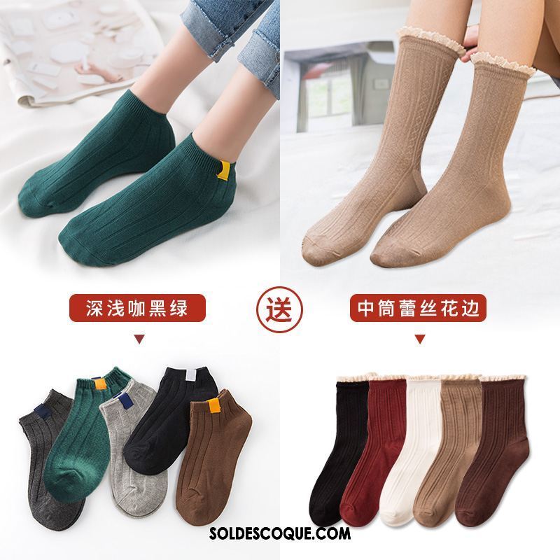 Chaussette Femme Vent De L'université Chaussette Basse Coupée Charmant Bouche Peu Profonde Coton Soldes