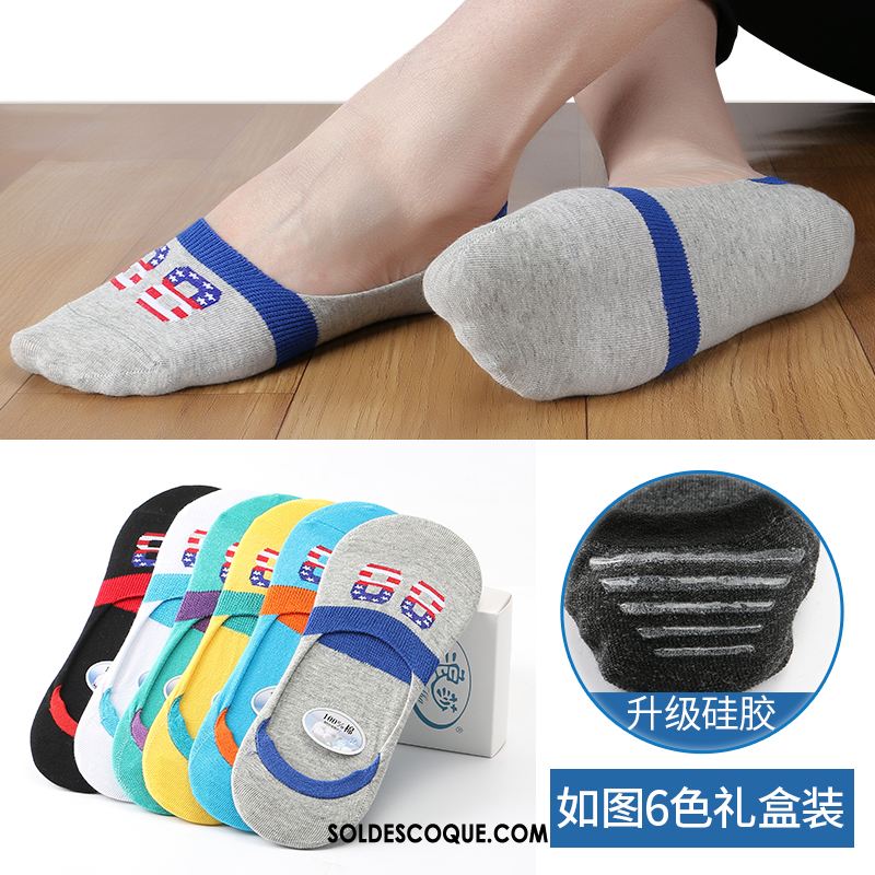 Chaussette Homme Chaussette Basse Coupée Bouche Peu Profonde Silicone Antidérapant Faible Soldes